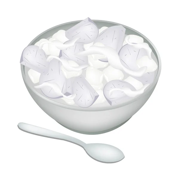Taro au lait de coco sur fond blanc — Image vectorielle