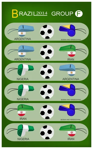 Torneo de Fútbol de Brasil 2014 Grupo F — Vector de stock