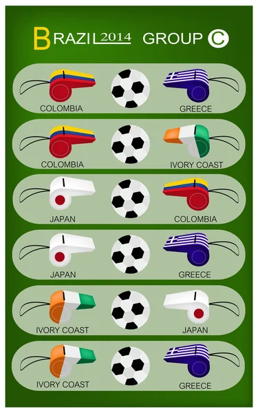 Fußball-Turnier in Brasilien 2014 Gruppe C — Stockvektor