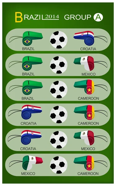 Torneo de Fútbol de Brasil 2014 Grupo A — Vector de stock