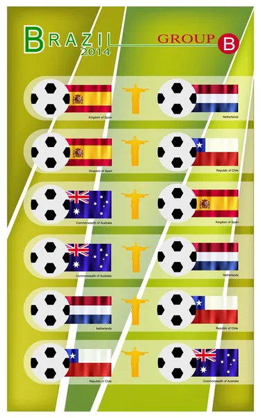 Torneo de Fútbol de Brasil 2014 Grupo B — Vector de stock