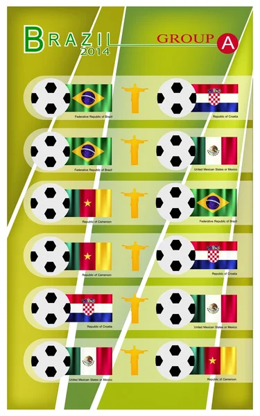 Torneo de Fútbol de Brasil 2014 Grupo A — Vector de stock