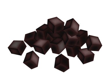 Beyaz arka planda siyah lezzetli ot jöle