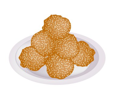 Susam plaka ile kızarmış patates topları