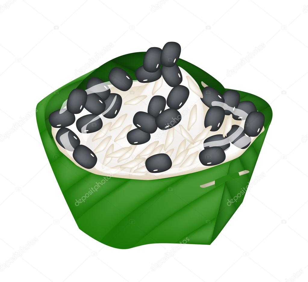 Sticky Rice and Black Beans in Coconut Milk