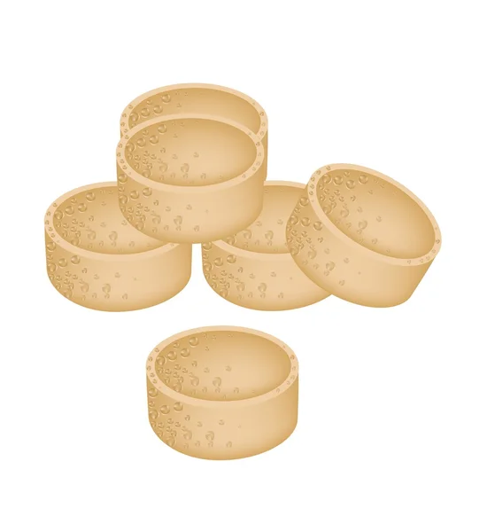 Pilha de biscoitos de painço no fundo branco — Vetor de Stock
