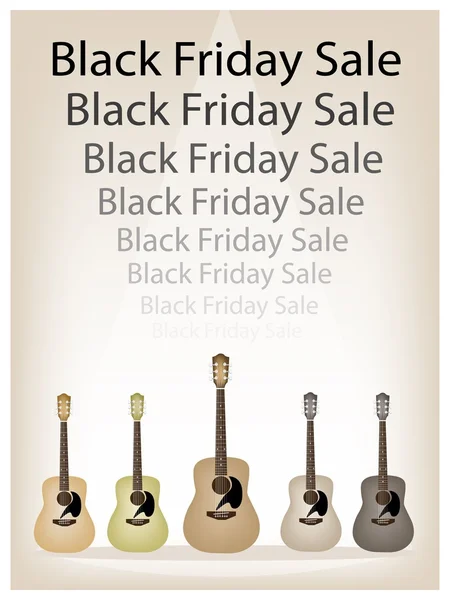 Beautiful Guitars Background of for Black Friday Sale — Stock Vector