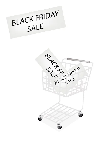 A Shopping Cart on Black Friday Banner - Stok Vektor