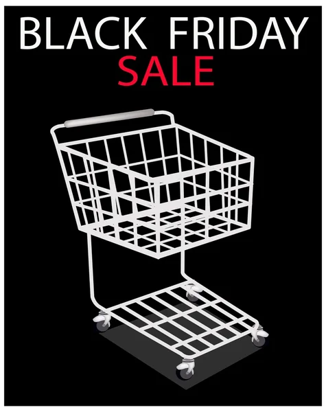 A Shopping Cart on Black Friday Promotion - Stok Vektor