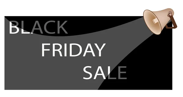 MegaFon skrika ordet svart fredag försäljning på vit bakgrund — Stock vektor