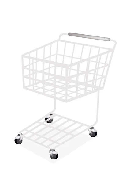 Carrello della spesa del supermercato vuoto su sfondo bianco — Vettoriale Stock