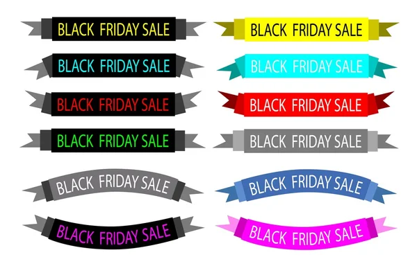 Um conjunto de coloridos Black Friday Banners — Vetor de Stock