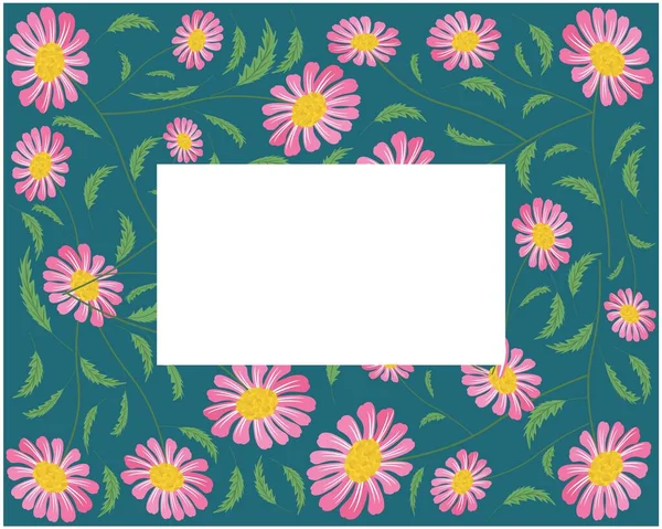 Symbool Van Liefde Frame Van Helder Mooi Roze Daisy Gerbera — Stockvector