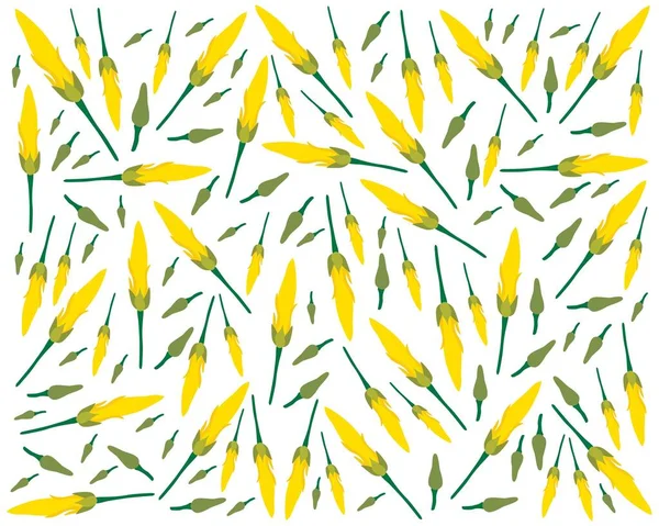 Beautiful Flower Illustration Background Yellow Champaka Magnolia Champaca Flowers Green — стоковый вектор