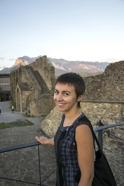 Carol smile in Ainsa castle — Stock Photo, Image