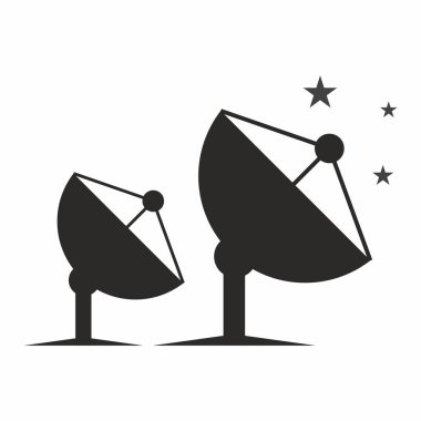 uydu anten simgeleri. anten vektör sembolünün düz çizimi