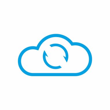 Bulut eşzamanlama simgesi. Veri simgesini eşzamanla. Vektör