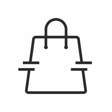 Alışveriş poşeti ikon vektörü. İnce çizgi işareti. izole edilmiş sınır sembolü çizimi