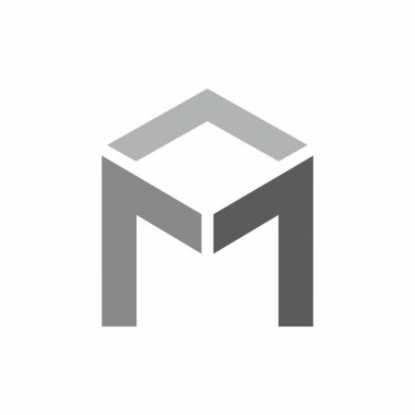 M logo vektörü. Teknoloji stili