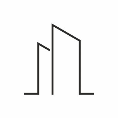 Vektör logosu minimalist çizgi tarzı oluşturuluyor. Emlak simgesi tasarımı