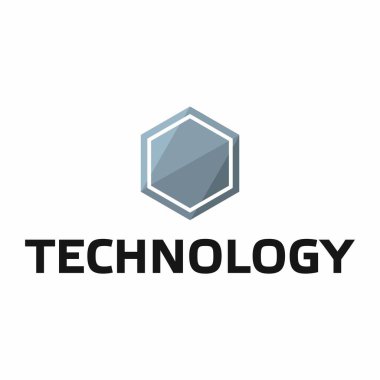 Altıgen simgesinin vektör çizimi. Yaratıcı sembol, minimalist soyut simge. Teknoloji konsepti