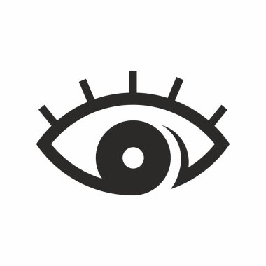 Web ve mobil uygulama tasarımınız için beyaz arkaplanda izole edilmiş göz simgesi vektörü, yüz logosu konsepti