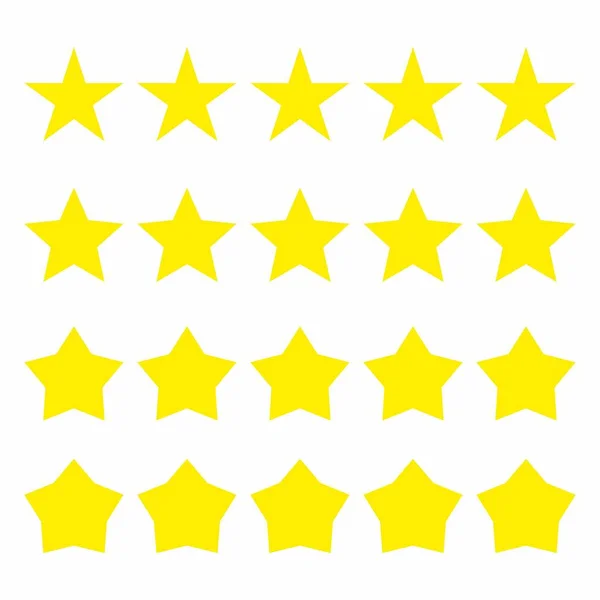 Іконка Рейтингових Зірок Жовта Кнопка Символами Зірки Векторна Ілюстрація — стоковий вектор