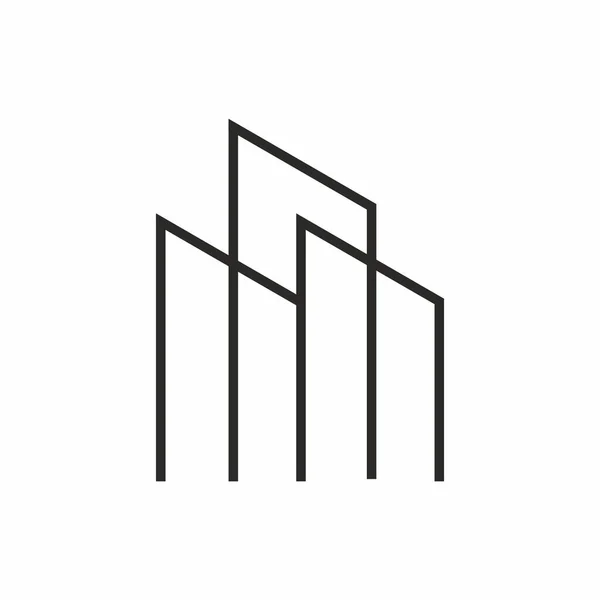 Het Bouwen Van Vector Logo Minimalistische Lijn Stijl Ontwerp Van — Stockvector