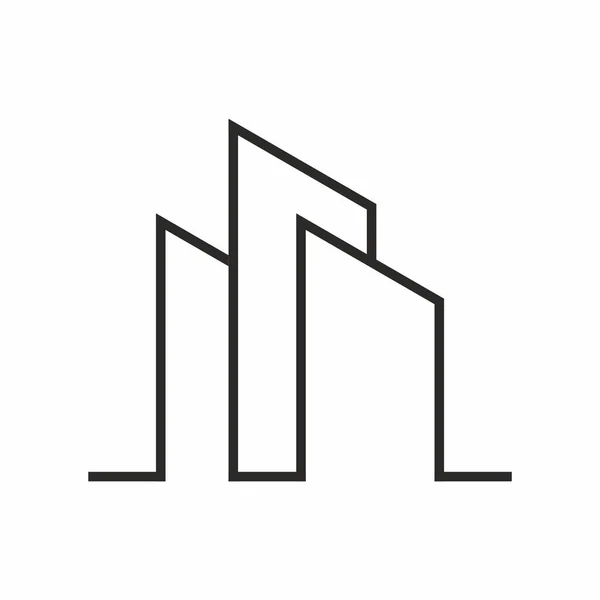 Gebäude Vektor Logo Minimalistischen Linienstil Design Von Immobilien Ikonen — Stockvektor