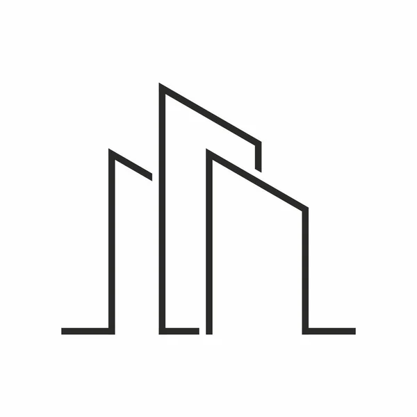 Het Bouwen Van Vector Logo Minimalistische Lijn Stijl Ontwerp Van — Stockvector