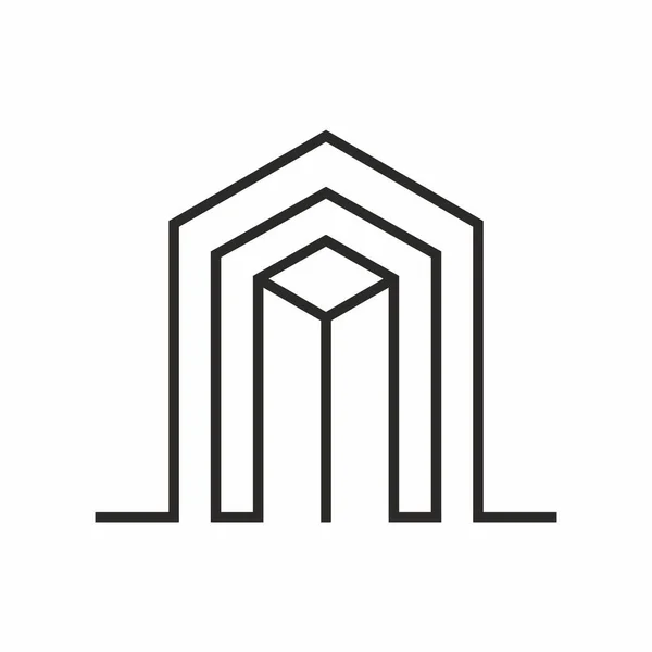 Construcción Logotipo Vectores Estilo Línea Minimalista Diseño Inmobiliario — Archivo Imágenes Vectoriales