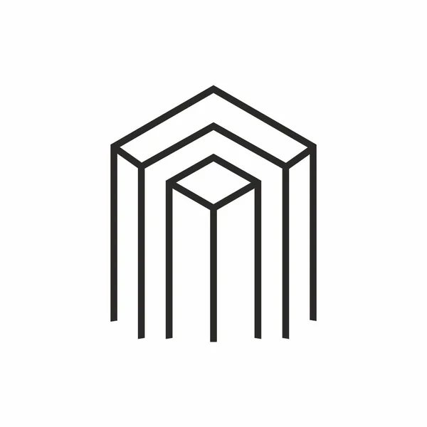 Het Bouwen Van Vector Logo Minimalistische Lijn Stijl Onroerend Goed — Stockvector