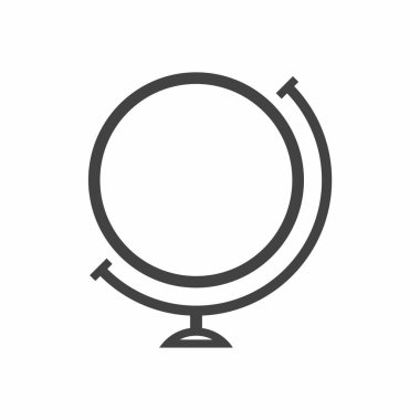 Dünya küresel simgesi, düz biçim vektör illüstrasyonu