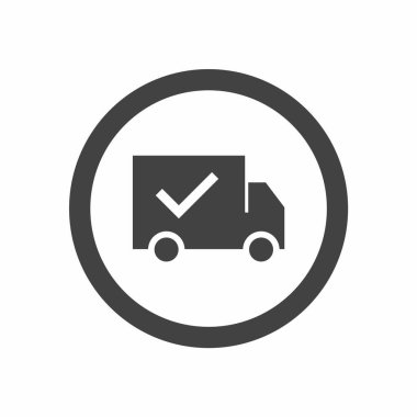 dağıtım kamyonu simgesi, vektör illüstrasyonu