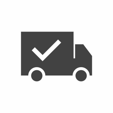 dağıtım kamyonu simgesi, vektör illüstrasyonu