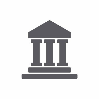 Banka binası simgesi, vektör illüstrasyonu