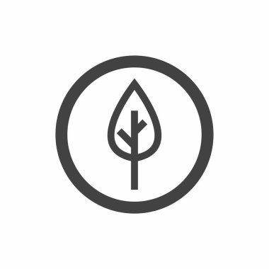 Ağınız ve mobil uygulama tasarımınız için beyaz arkaplanda yaprak simgesi vektörü izole edildi, ağaç logosu kavramı