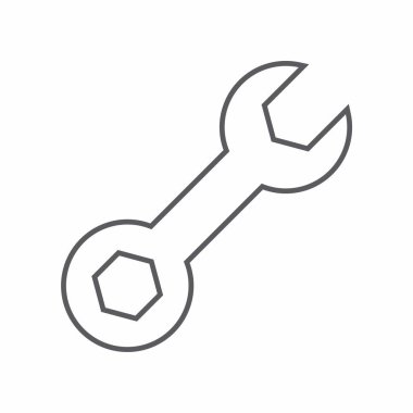 Anahtar aracı simgesi. Onarım servisi ve bakım teması. Yalnız tasarım. vektör illüstrasyonu