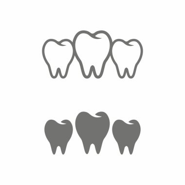 Diş ikonu. Diş sembolü. Doğrusal tasarım. vektör illüstrasyonu