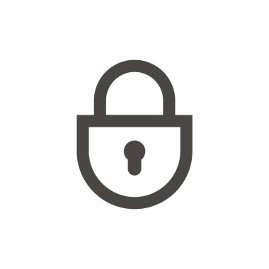 Web ve mobil uygulama tasarımınız için beyaz arkaplanda izole edilmiş kilit simgesi, asma kilit logosu konsepti