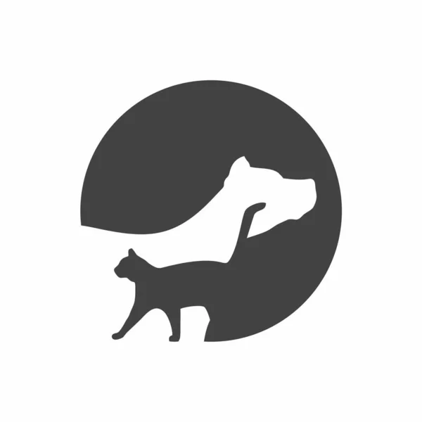 Ícones Logotipo Gato Cachorro Ilustração Vetorial Estilo Plano —  Vetores de Stock