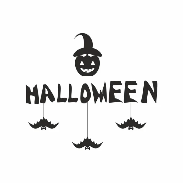 Halloween Tök Denevérek Szimbólum Vektor — Stock Vector