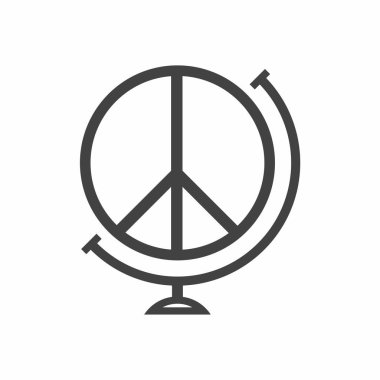 Dünya küresi ikonu. Barış simgesi. Umut sembolü Savaş karşıtı işareti.