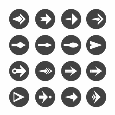 Sağ Ok Simgesi vektör kümesi. Sonraki işaret İleri sembol