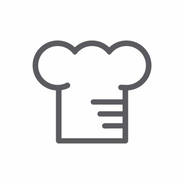 Şef şapka ikon vektörü. İnce çizgi işareti. izole edilmiş sınır sembolü çizimi