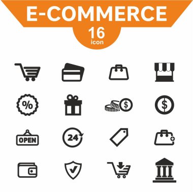 Ticaret simgesi düz biçim, vektör illüstrasyonu