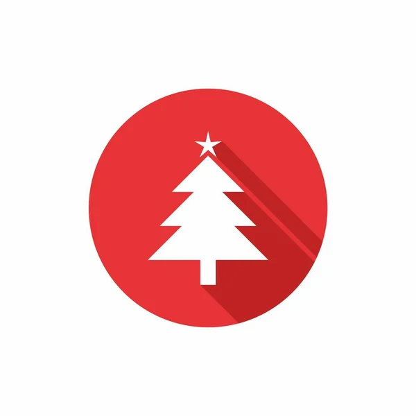 Yeni Yıl Düz Ikonu Noel Ağacı Sembolü Vektörü — Stok Vektör
