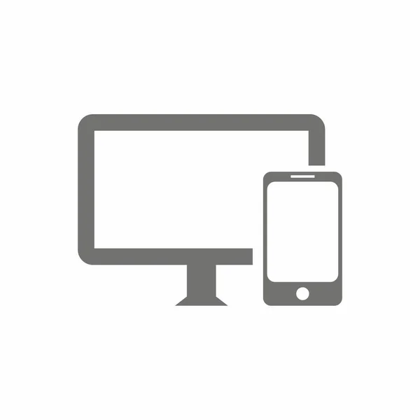 Monitor Und Handy Symbol Ansprechender Symbolvektor — Stockvektor