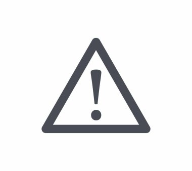 Web ve mobil uygulama tasarımınız için beyaz arkaplanda izole edilmiş uyarı simgesi vektörü, uyarı logosu konsepti
