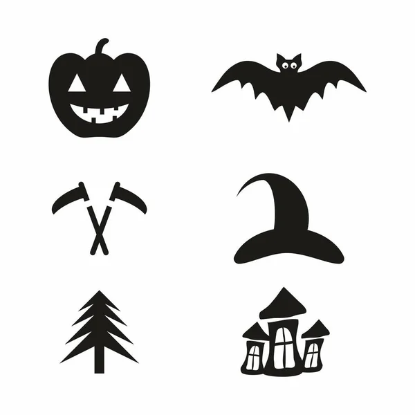 Halloween Ikonen Gesetzt Vektorsymbole Für Das Web — Stockvektor